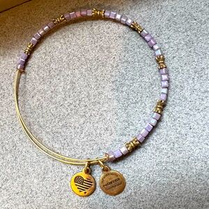 Alex and Ani purple beaded bracelet